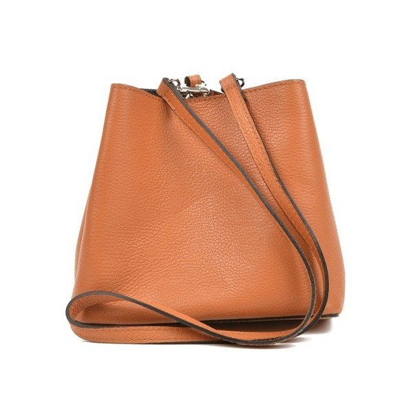 Koňakově hnědá kožená kabelka Mangotti Bags Catarina-image-2
