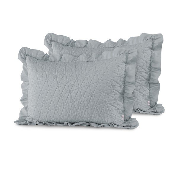 Sada 2 šedých povlaků na polštář AmeliaHome Tilia, 70 x 50 cm-image-1