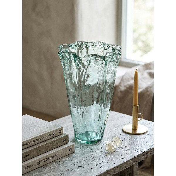 Modrá váza z recyklovaného  skla (výška 30 cm) Pandora – Ego Dekor-image-2