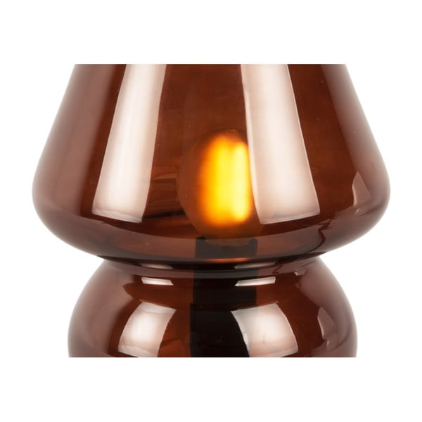 Tmavě hnědá skleněná stolní lampa Leitmotiv Glass, výška 18 cm-image-4