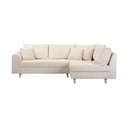 Krémová manšestrová rohová pohovka (pravý roh) Ariella – Ropez