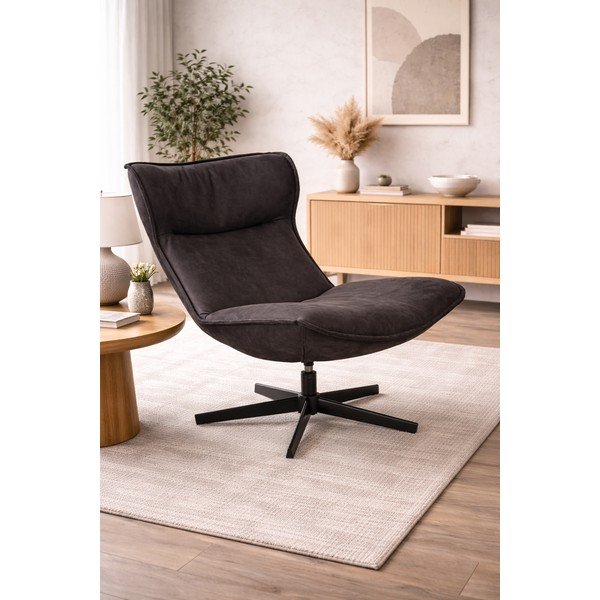 Tmavě šedé otočné křeslo John – White Label-image-1