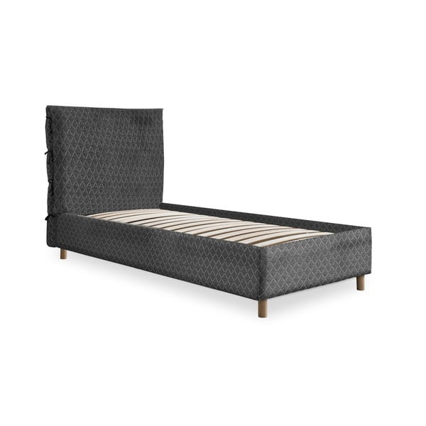 Šedá čalouněná jednolůžková postel s roštem 90x200 cm Sleepy Luna – Miuform-image-2