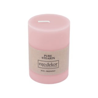Růžová svíčka Eco candles by Ego dekor Friendly, doba hoření 37 h