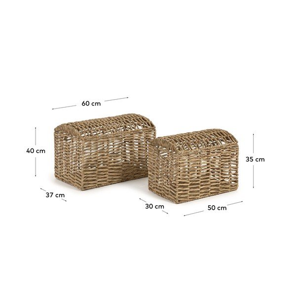 Košíky v sadě 2 ks z vodního hyacintu 60x37x40 cm Xuliana – Kave Home-image-4