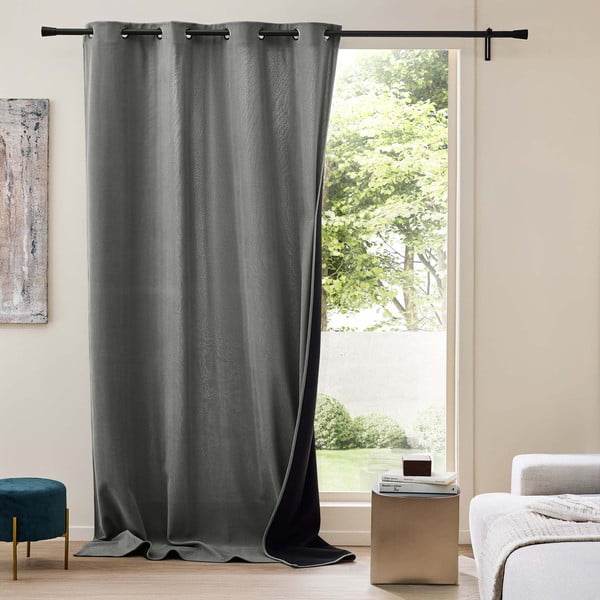 Antracitový manšestrový termo závěs 140x260 cm Madison – douceur d'intérieur-image-1