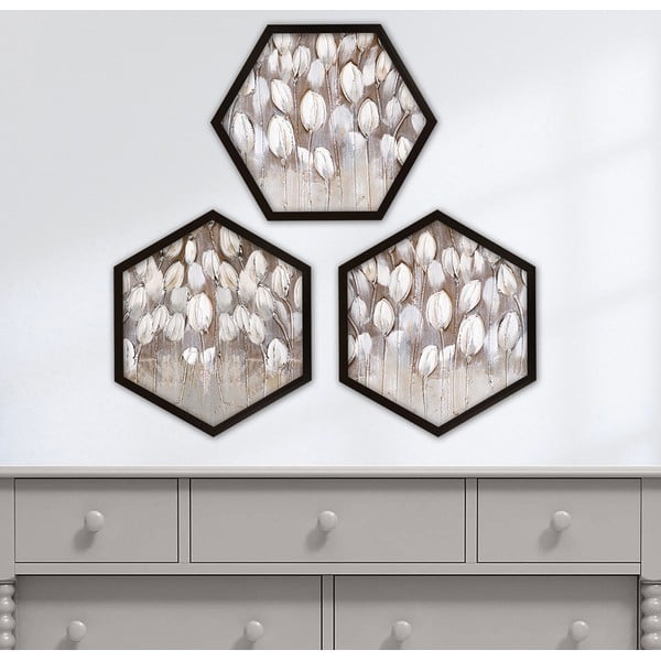 Obrazy v sadě 3 ks 35x35 cm Pentagons – Wallity-image-1