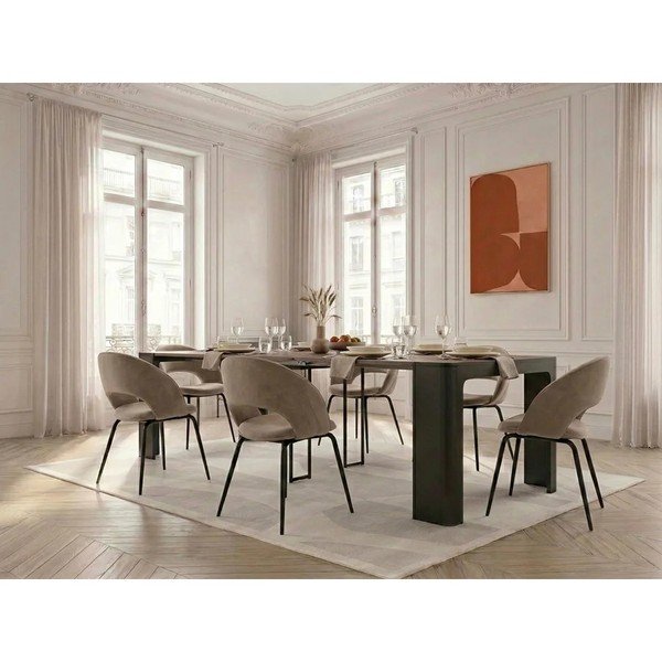 Černý/v přírodní barvě konzolový stolek 50x110 cm Albane – Bobochic Paris-image-4