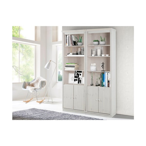 Bílá knihovna z borovicového dřeva 148x223 cm Anita – Støraa-image-3