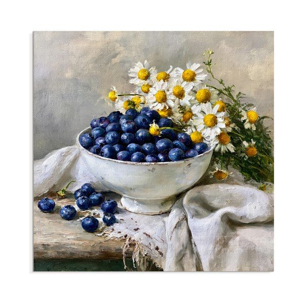 Tištěný obraz na plátně 32x32 cm Blueberry Bowl – Styler