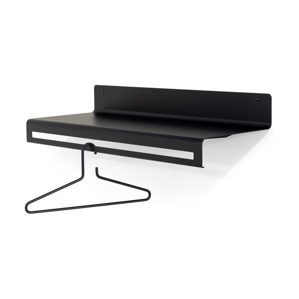 Černý kovový nástěnný věšák s poličkou 78 cm Sway – Spinder Design-image-3
