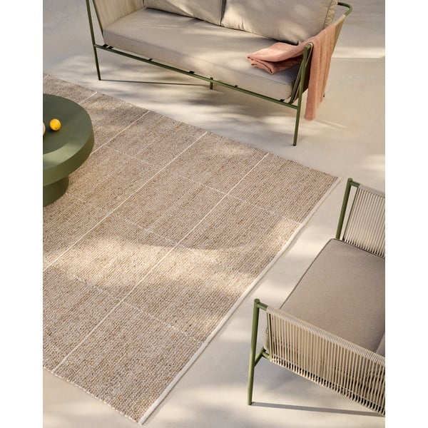 Béžový vnitřní a venkovní koberec z recyklovaných vláken 200x300 cm Nailan – Kave Home-image-3