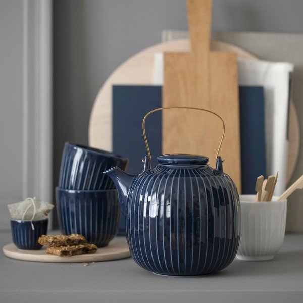 Tmavě modrý porcelánový hrnek Kähler Design Hammershoi, 200 ml-image-1