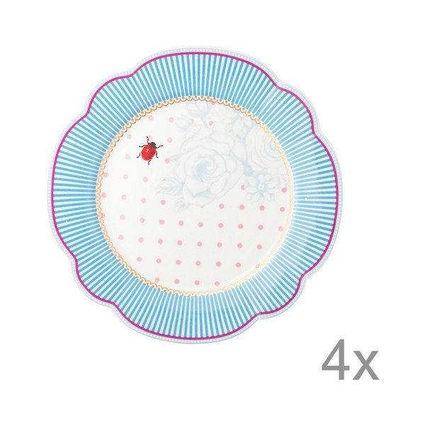 Porcelánový talíř  Stripie od Lisbeth Dahl, 19 cm, 4 ks