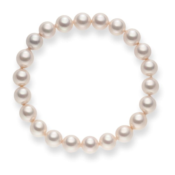 Růžový perlový náramek Pearls Of London Chloe, délka 19 cm
