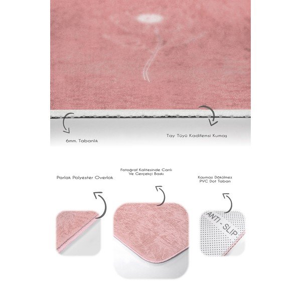 Růžové sametové koupelnové předložky v sadě 2 ks 60x100 cm – Mila Home-image-3