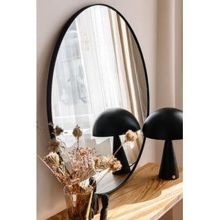Černé nástěnné zrcadlo Bonami Essentials Layla, ø 80 cm