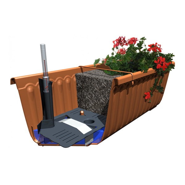 Antracitově šedý samozavlažovací truhlík, délka 80 cm Siesta - Plastia-image-2