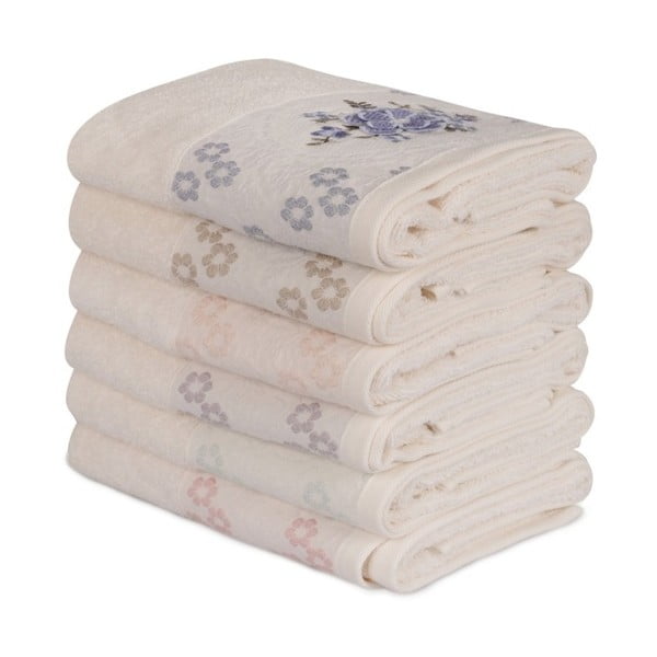 Sada 6 bavlněných ručníků Daireli Marisol, 50 x 90 cm