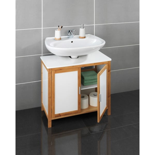 Koupelnová skříňka z bambusového dřeva Wenko Finja-image-1