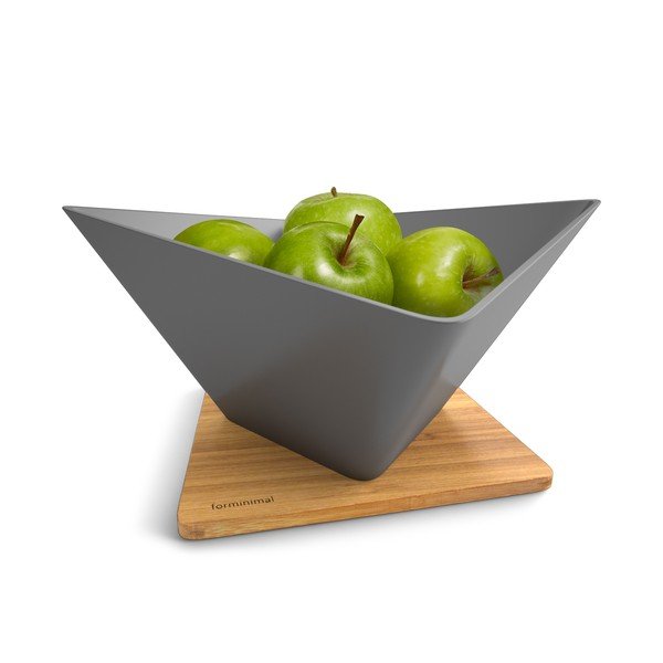 Odkapávací mísa na ovoce s podložkou Draining Fruit Bowl, šedá