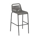 Šedá barová židle s ocelovou konstrukcí Kave Home Glenville, výška 74 cm
