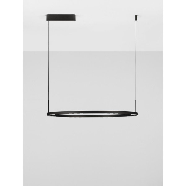 Matně černé hliníkové LED stmívatelné závěsné svítidlo ø 80 cm Lunette – Nova Luce-image-3