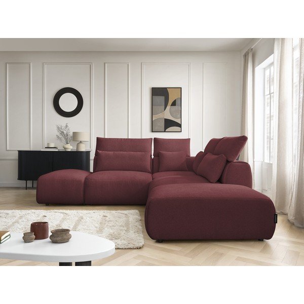 Červená polohovací modulární rohová pohovka Jana – Bobochic Paris-image-3