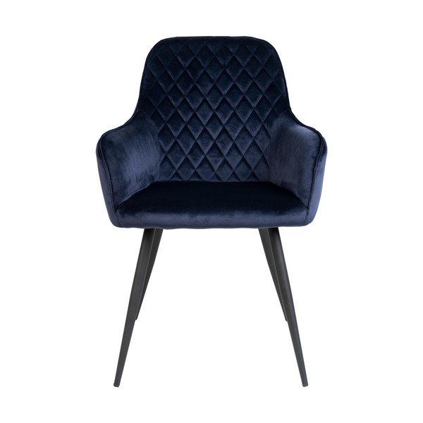 Tmavě modrá čalouněná jídelní křesla v sadě 2 ks s područkami Harbo – House Nordic-image-2