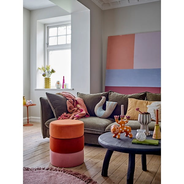 Sametový taburet Bilbao – Bloomingville-image-1