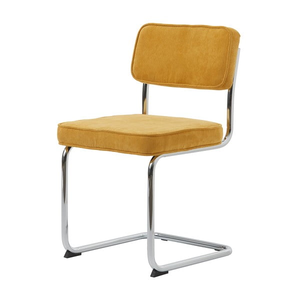 Žlutá manšestrová jídelní židle Rupert – Unique Furniture
