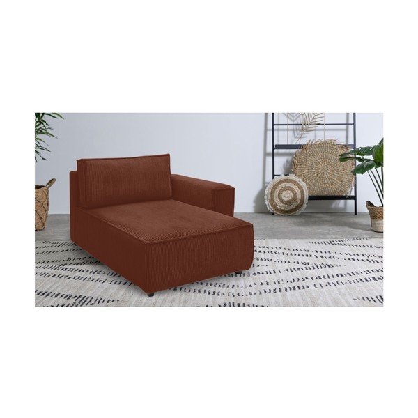 Manšestrový modul pohovky v cihlové barvě, pravý roh Nihad modular – Bobochic Paris-image-1