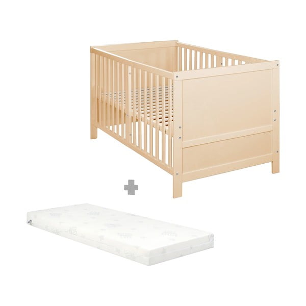 Postýlka s nastavitelnou výškou 70x140 cm v přírodní barvě Easy Sleep – Roba