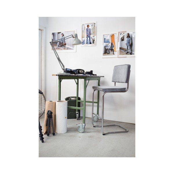 Tmavě šedá barová židle 113 cm Ridge Rib – Zuiver-image-3