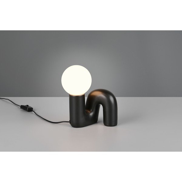Černá keramická stolní lampa (výška 21,5 cm) Quinn – Reality-image-1