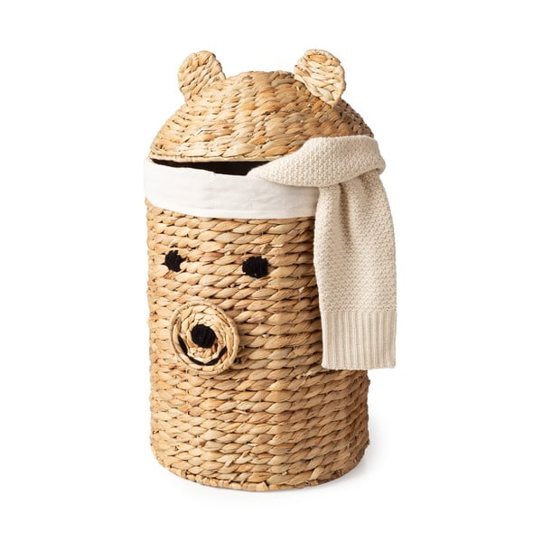 Dětský koš na hračky z vodního hyacintu v přírodní barvě ø 30x56 cm Bear – Compactor-image-4