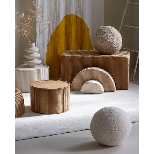 Hnědý manšestrový dětský puf – Wigiwama-image-4