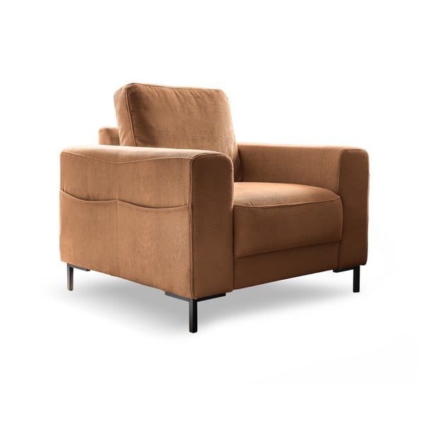 Oranžovohnědé manšestrové křeslo Lofty Lilly – Miuform