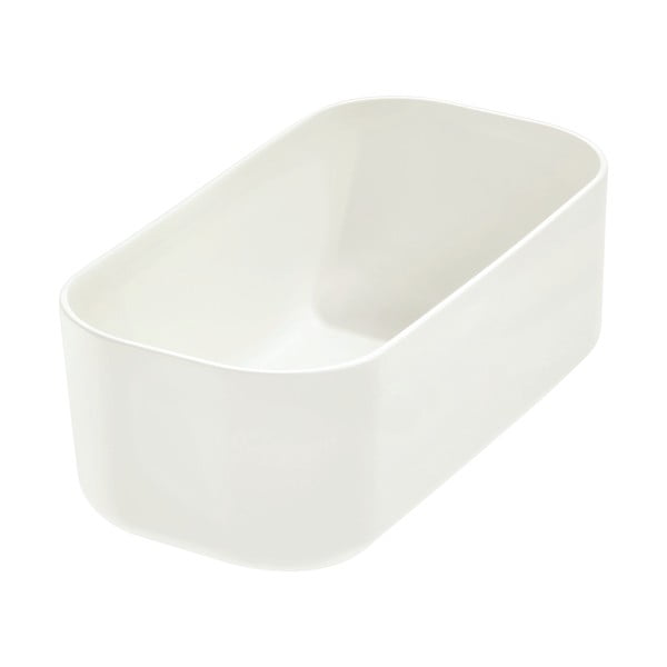 Bílý úložný box iDesign Eco, 9 x 18,3 cm