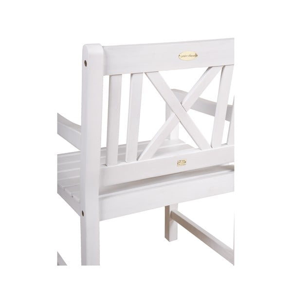 Bílé dřevěné zahradní křeslo Malmö – Garden Pleasure-image-2