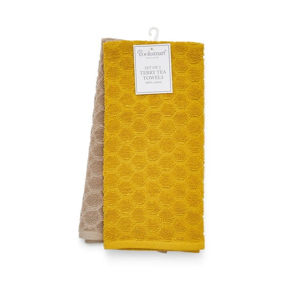 Sada 3 bavlněných utěrek Cooksmart ® Honeycomb, 45 x 65 cm