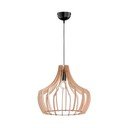 Světle hnědé závěsné svítidlo ze dřeva a kovu Reality Wood, výška 150 cm