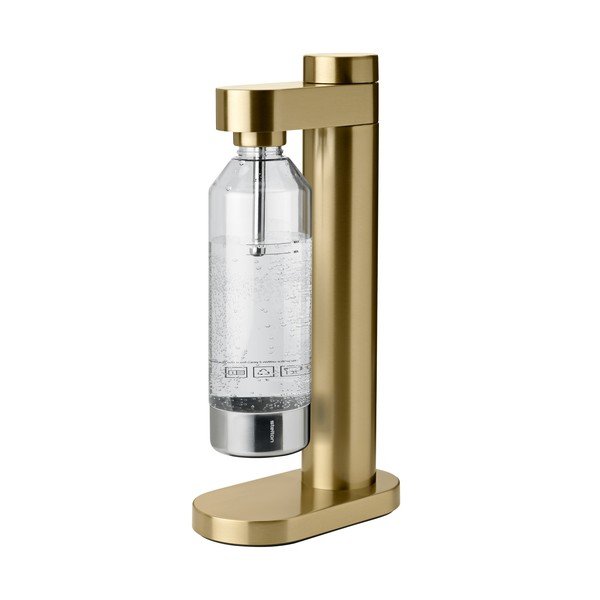 Výrobník sody z nerezové oceli v mosazné barvě Brus – Stelton