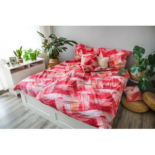 Červené bavlněné povlečení na jednolůžko 140x200 cm LP Dita Red – Cotton House