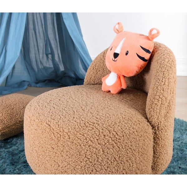 Hnědé dětské křesílko z textilie bouclé Moouv – Artie-image-3