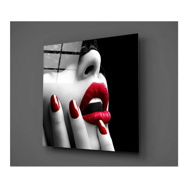 Skleněný obraz Insigne Lips Rojo Mento, 50 x 50 cm