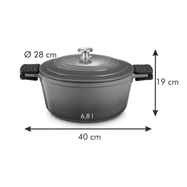 Hrnec s pokličkou s nepřilnavým povrchem na indukci 6.8 l Bordeaux – Tescoma-image-2