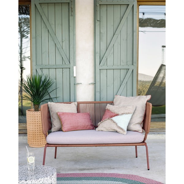 Růžový povlak na polštář z recyklovaného plastu Kave Home Dalila, 30 x 50 cm-image-2