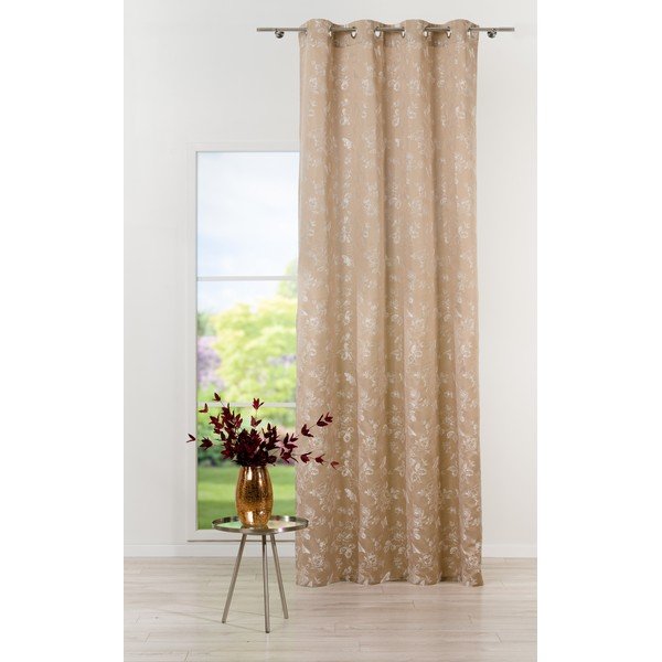 Béžový závěs 135x260 cm Lillies – Mendola Fabrics-image-2