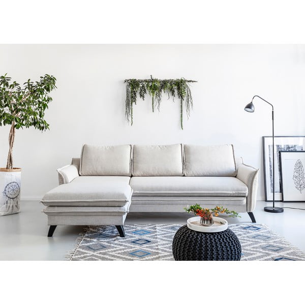 Světle béžová rozkládací rohová pohovka Miuform Charming Charlie, levý roh-image-1